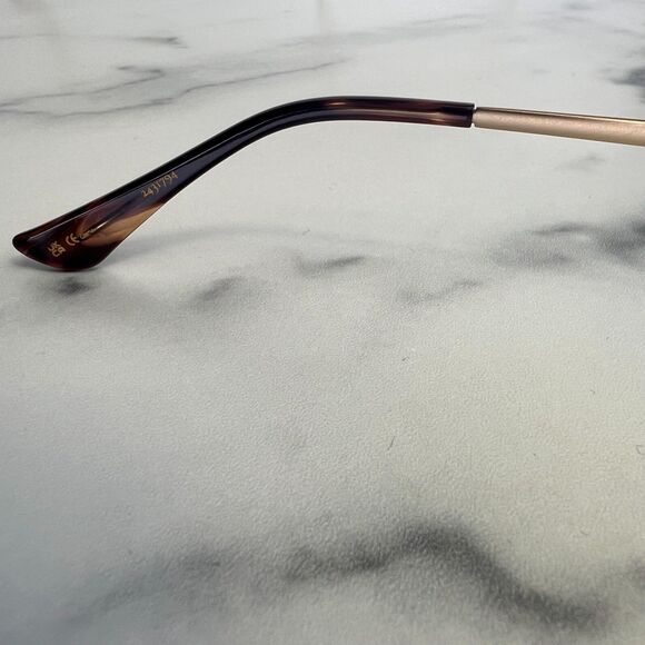 Luv Lou the Rocky Sunglasses Matte Gold Metal Frame Khaki Tint Lens 54-21-140 - Picture 9 of 11